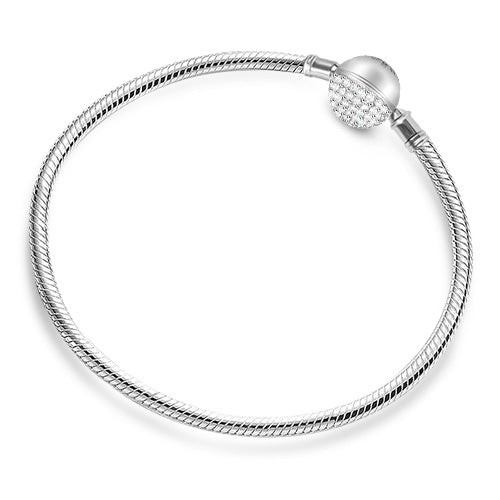 Gnoce "Endearing Gifts For Her" Crystal Round Shape Clasp Bracelet Sterling Silver_3