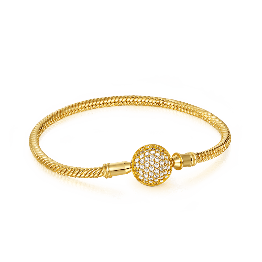 Gnoce "Endearing Gifts For Her" Crystal Round Shape Clasp Bracelet 18K Gold Plated_1