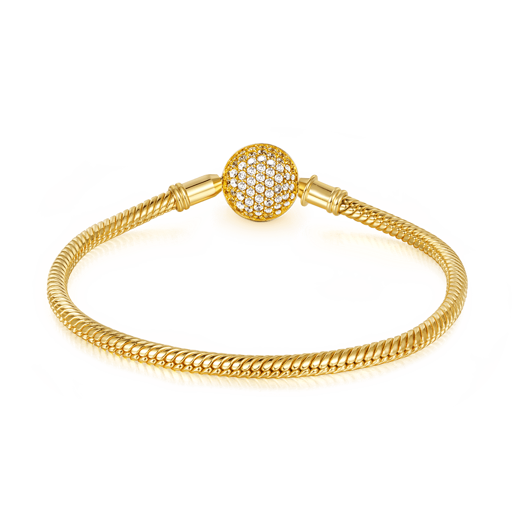 Gnoce "Endearing Gifts For Her" Crystal Round Shape Clasp Bracelet 18K Gold Plated_2