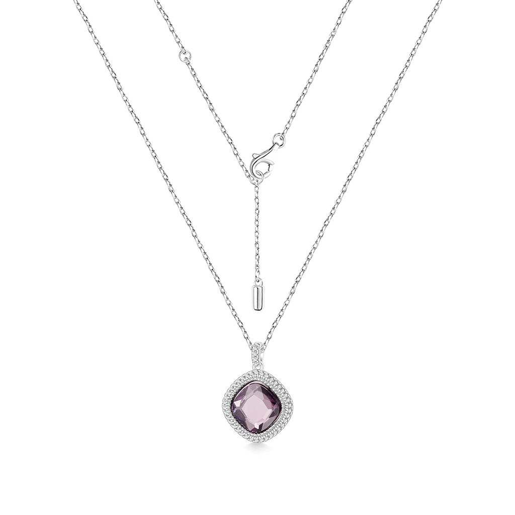 Gnoce Deep Violet-purple Diamond Pendant Necklace_2