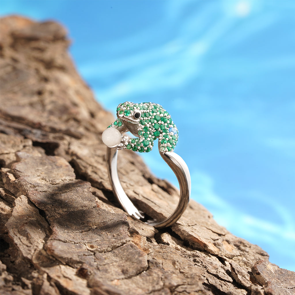Gnoce Creative Frog Adjustable Open Ring_4
