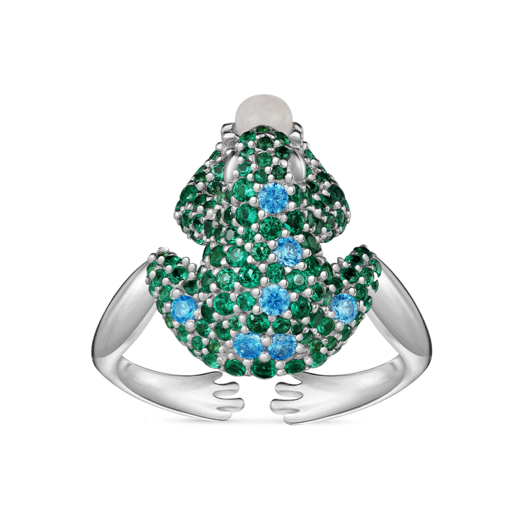 Gnoce Creative Frog Adjustable Open Ring_1