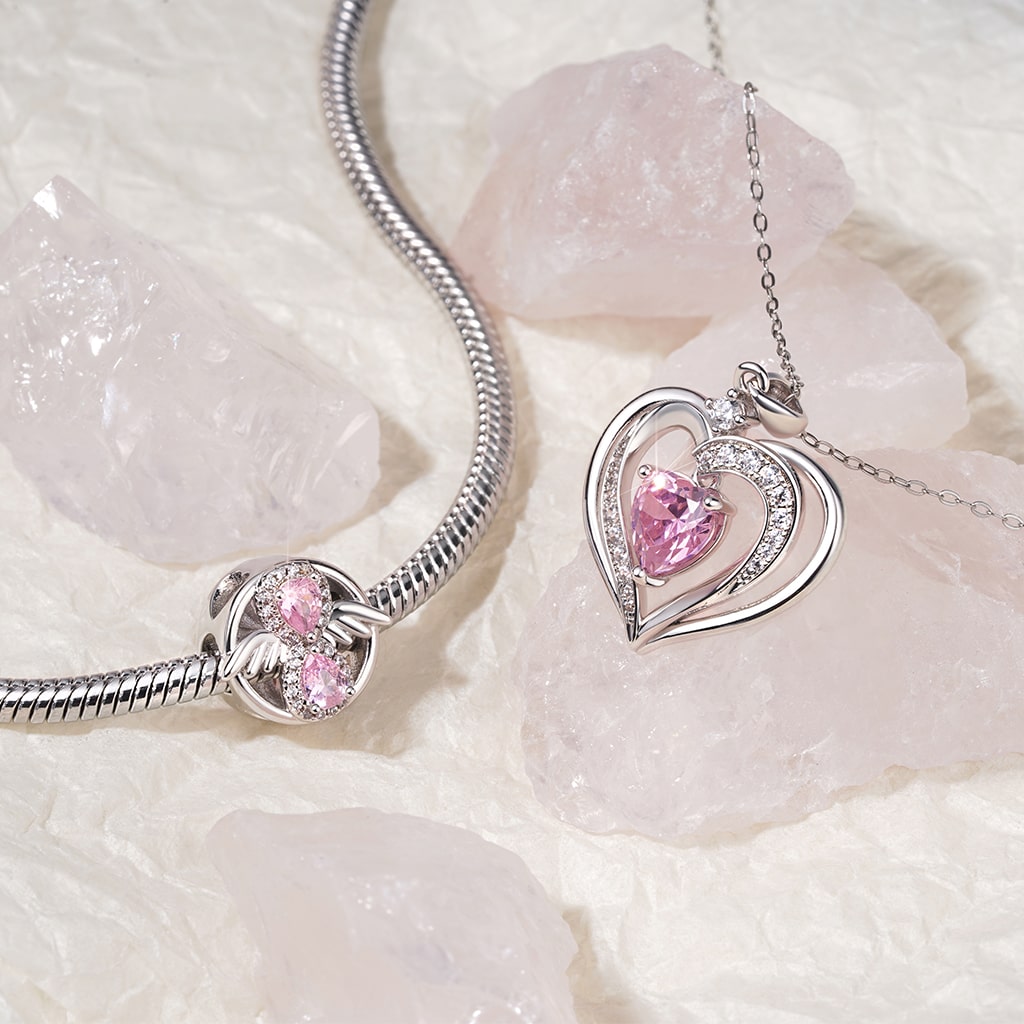 Gnoce Forever Love Heart Birthstone Necklace_5