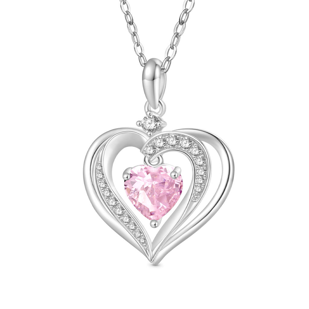 Gnoce Forever Love Heart Birthstone Necklace_2