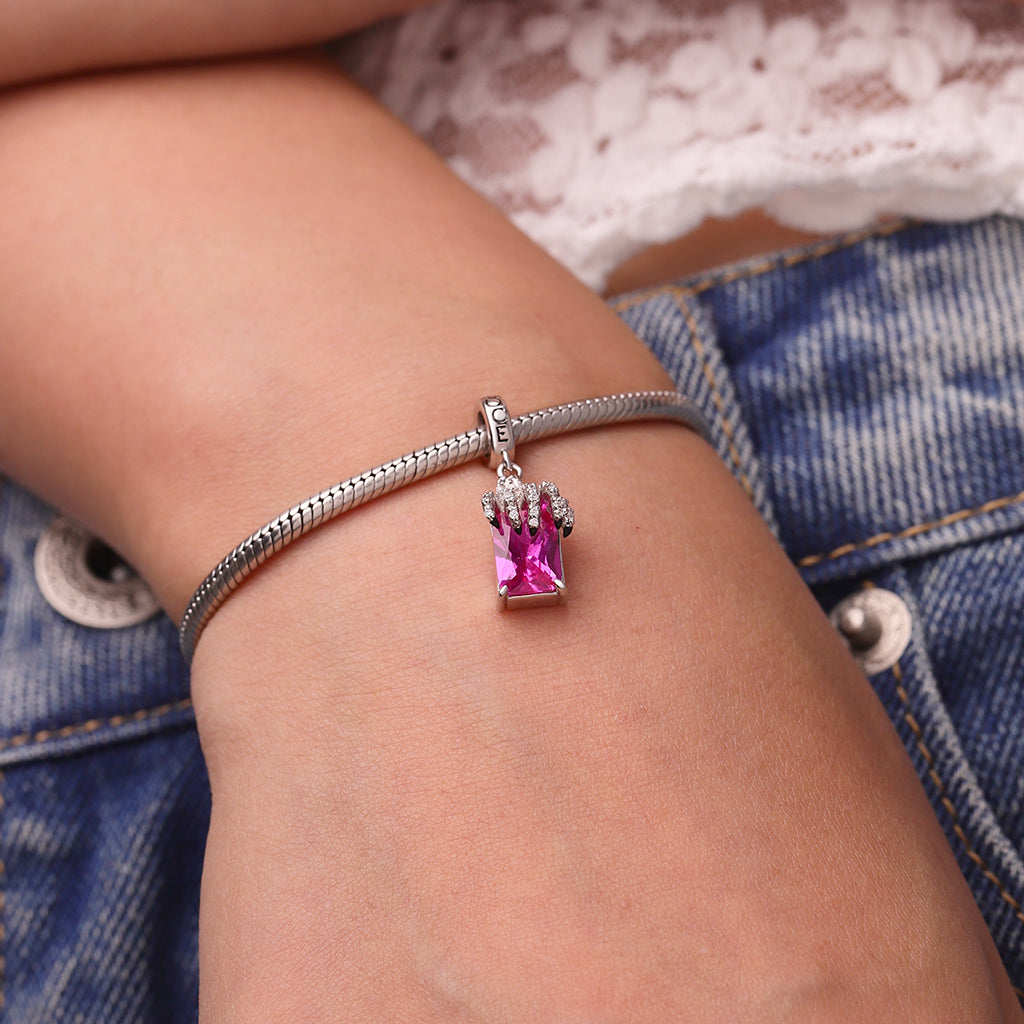 Gnoce Engravable Skeleton Hand Bone Birthstone Charm_7