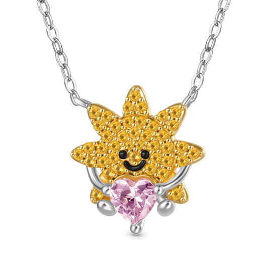 Gnoce Smiling Sun Embraces Love Diamond Necklace_1