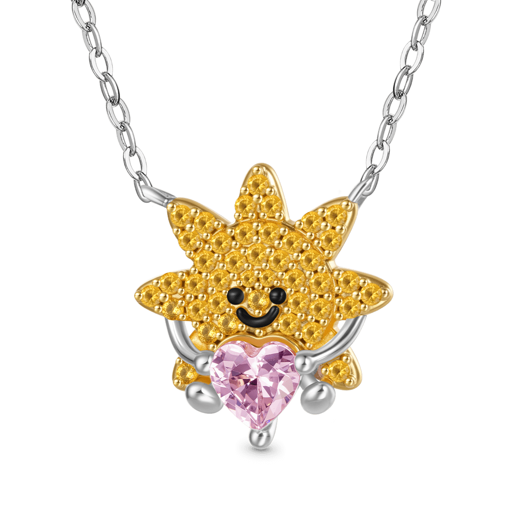 Gnoce Smiling Sun Embraces Love Diamond Necklace_1