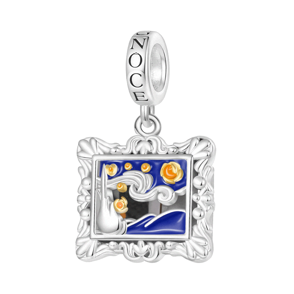 Gnoce Light-up Wireless Van Gogh's Starry Night Pendant Dangle Charm_1
