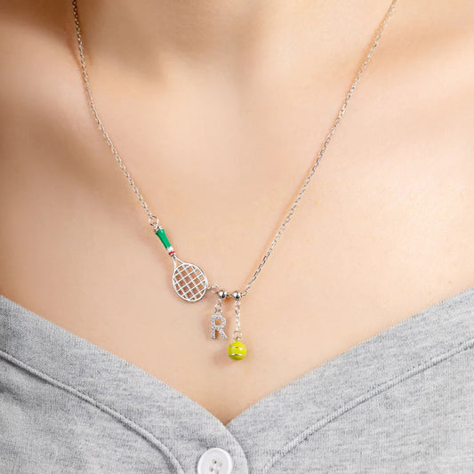 Gnoce Personalized Tennis Ball Racket Necklace_5