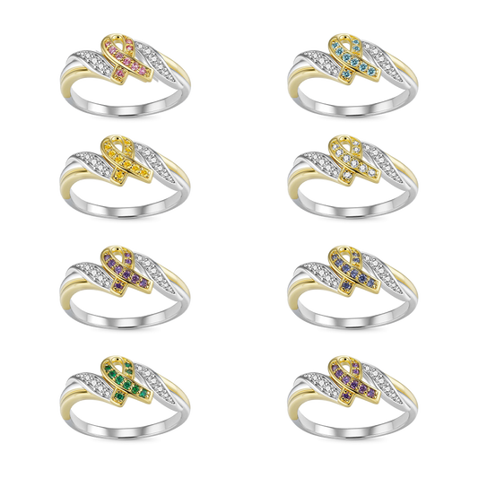 Gnoce Personalized Breast Cancer Awareness Ribbon Ring_6