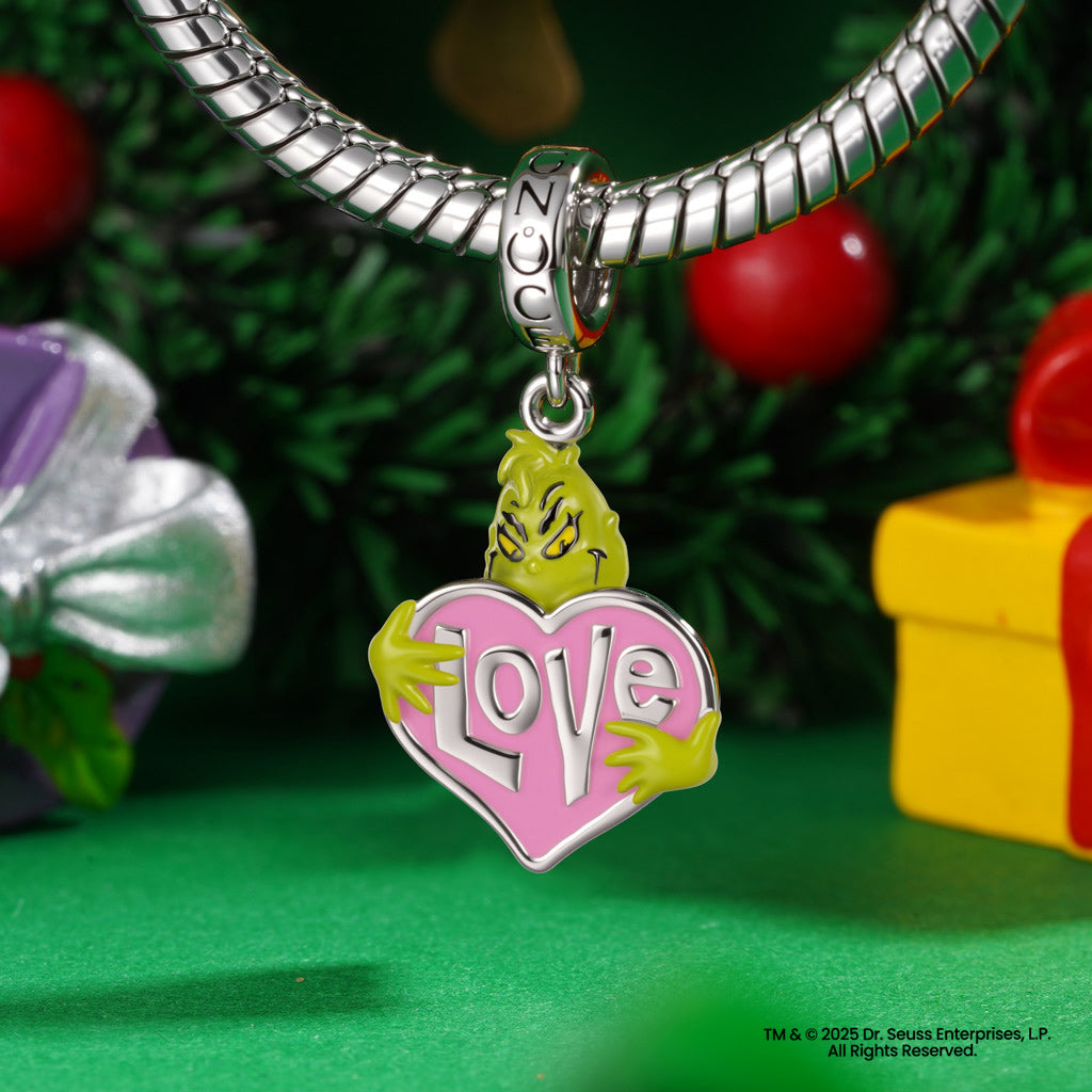 Gnoce Grinch Love Heart Pendant Dangle Charm_3