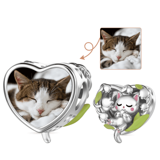 Gnoce Lily of the Valley Cat Personalized Photo Charm_1