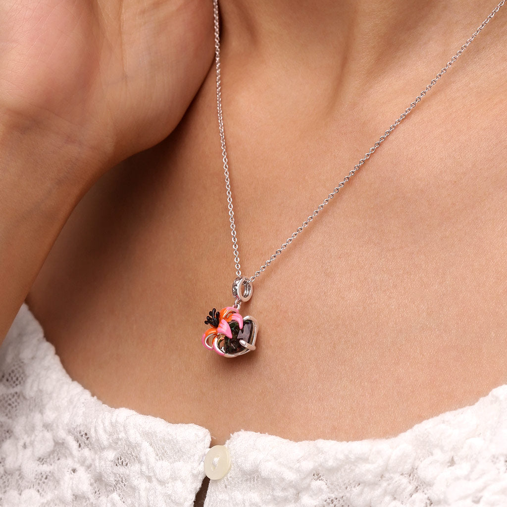 Gnoce Lily Leopard Print Pendant Dangle Charm_4