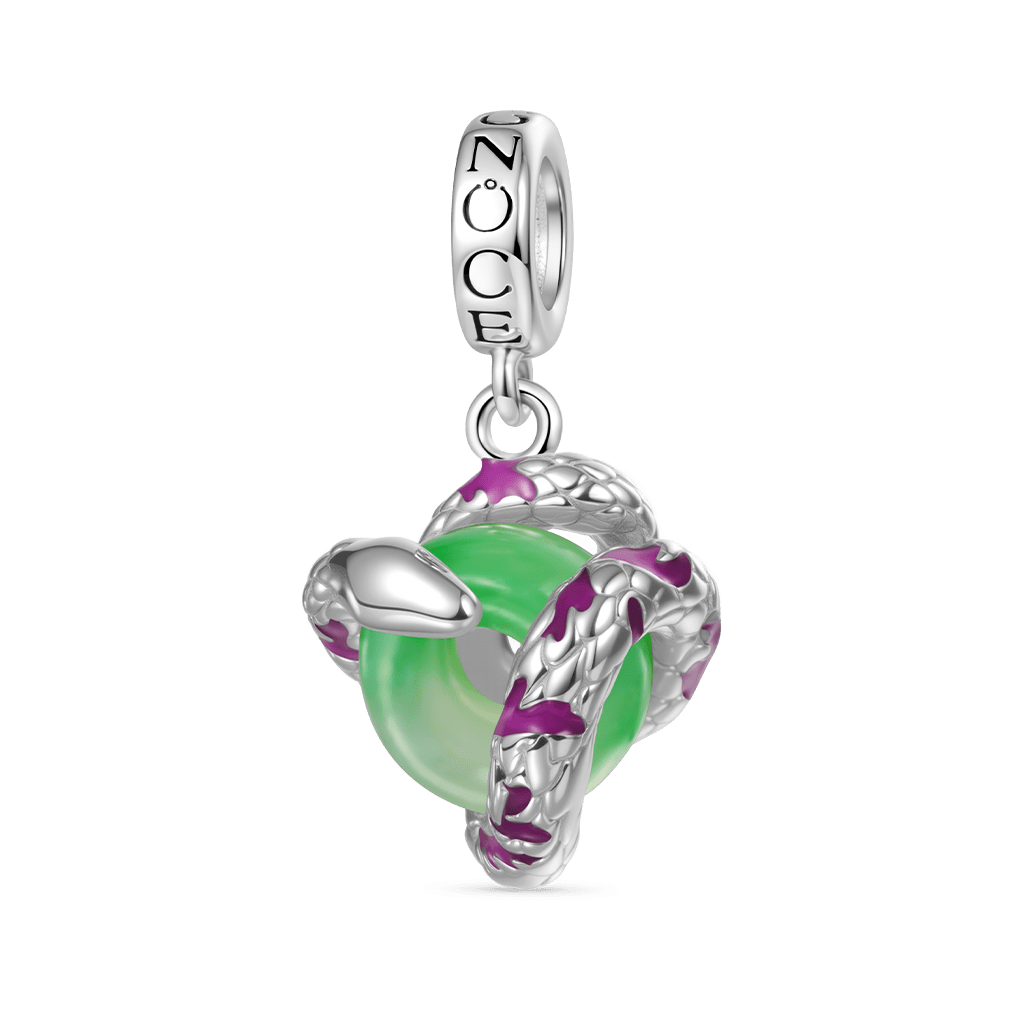 Gnoce Snake Embrace Jade Pendant Dangle Charm_1