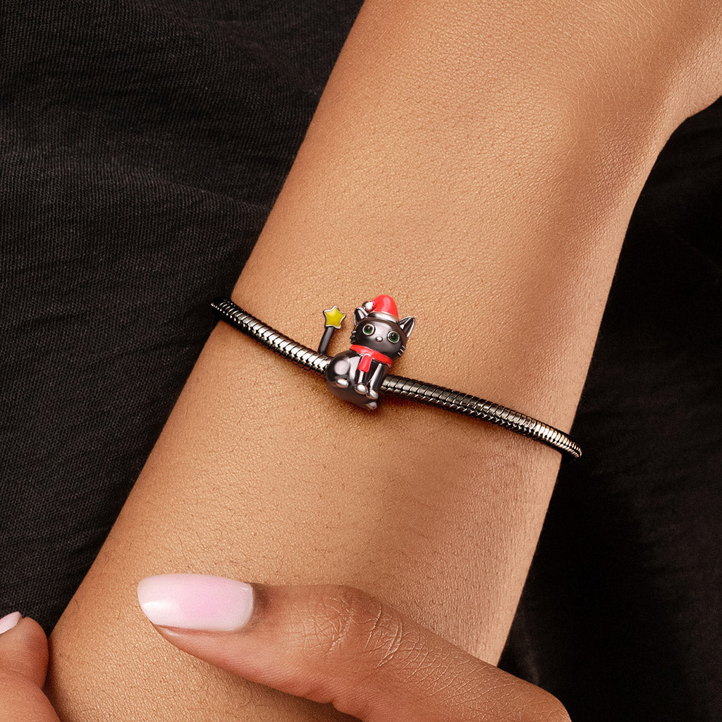 Gnoce Christmas Black Cat Glow-in-the-Dark Charm_2