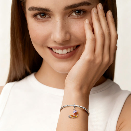 Gnoce Halloween Magic Dachshund Riding Broom Pendant Dangle Charm_4