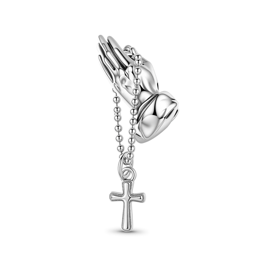 Gnoce Praying Hands with Cross Faith Charm_1