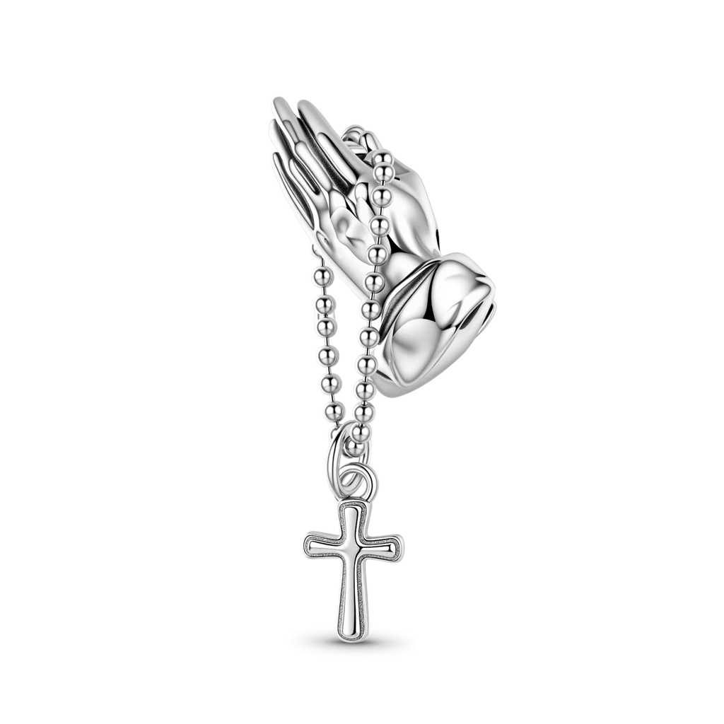 Gnoce Praying Hands with Cross Faith Charm_1