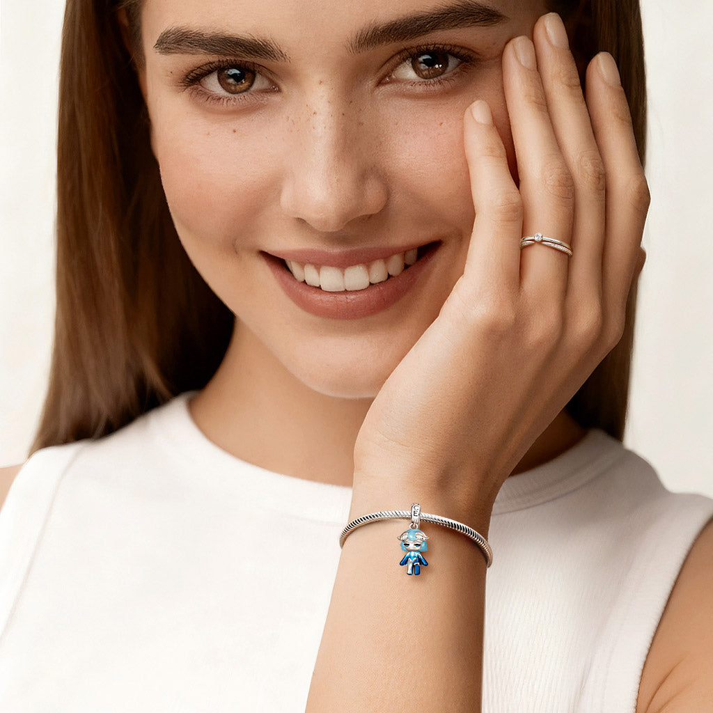 Gnoce Halloween Blue-hued Celestial Angel Pendant Dangle Charm_4