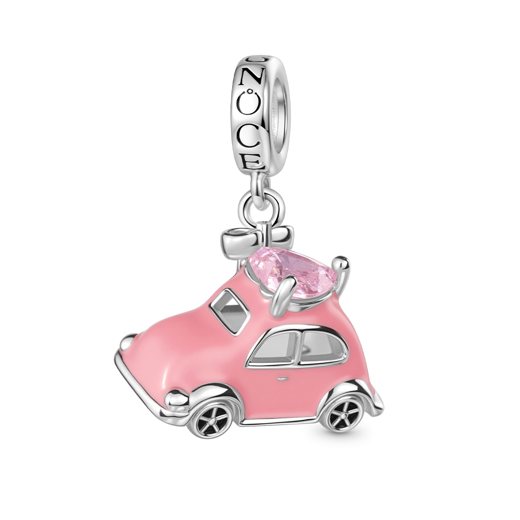 Gnoce Valentine's Day Pink Car Heart Pendant Dangle Charm_1