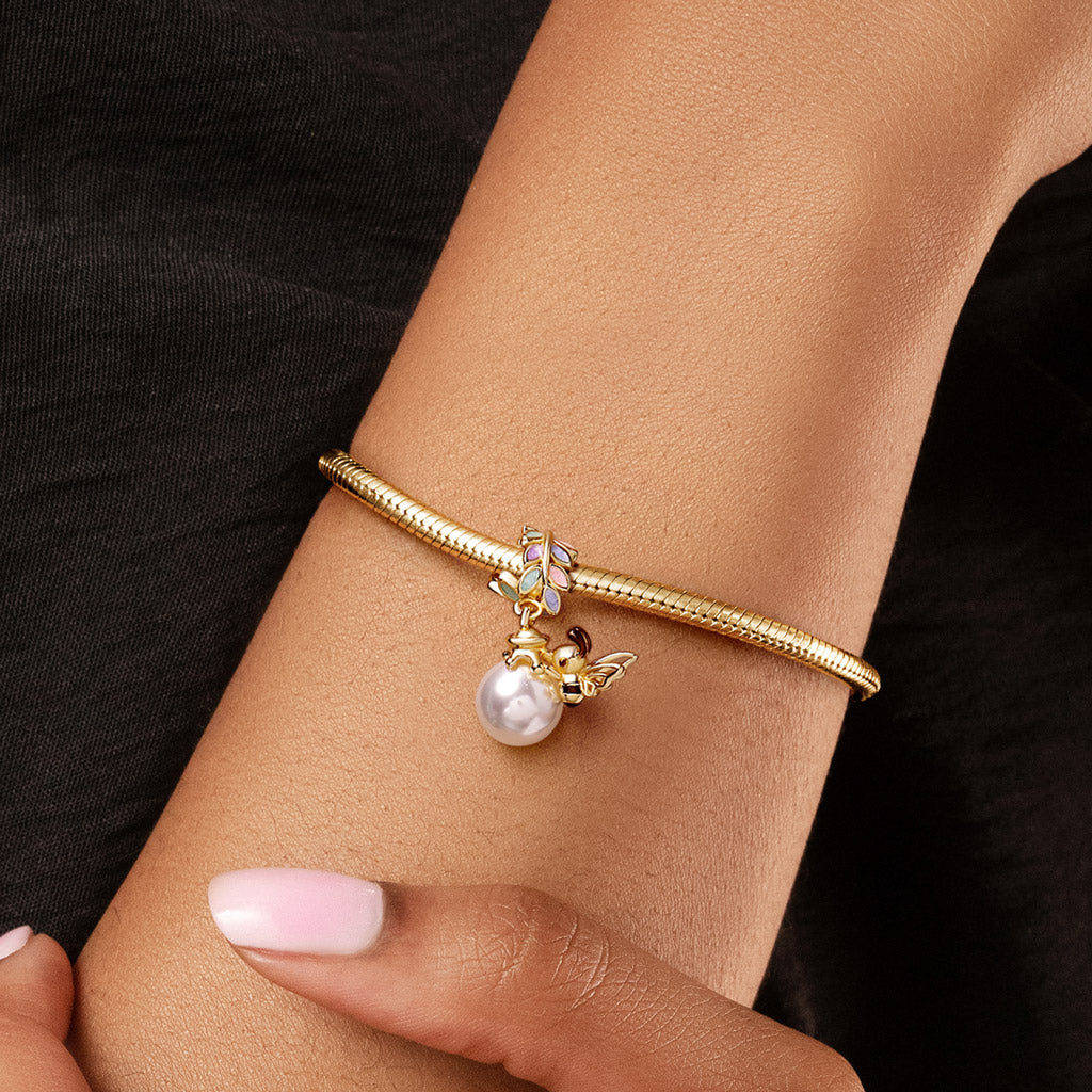 Gnoce Pearl Bee Pendant Dangle Charm_2