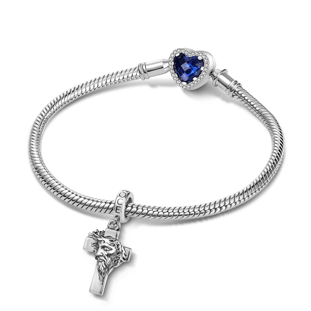 Gnoce Cross with Thorn Crown Pendant Dangle Charm_3