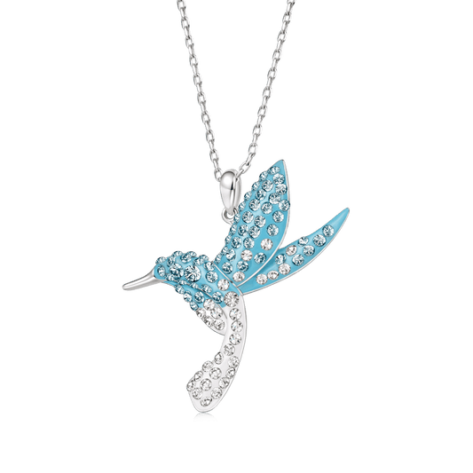 Gnoce Sparkling Hummingbird Pavé Pendant Necklace_1