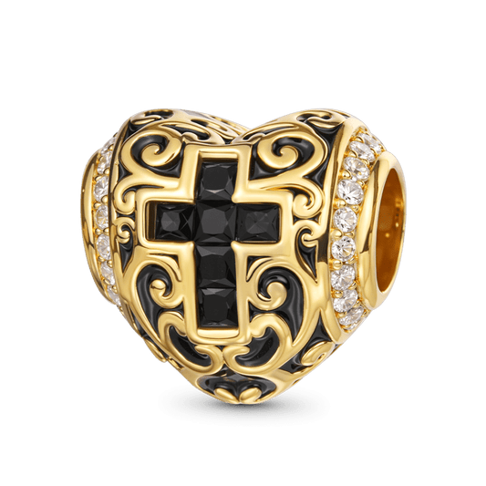 Gnoce Heart-shaped Retro Cross Charm_1