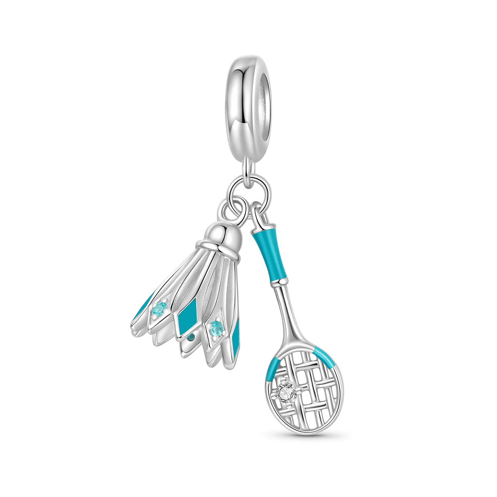 Gnoce Badminton Shuttlecock & Racket Pendant Dangle Charm_1
