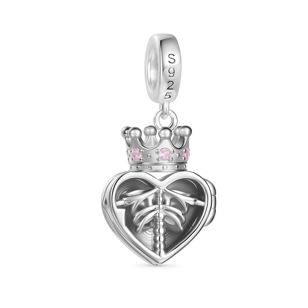 Gnoce Openable Skull Heart Lock Birthstone Pendant Dangle Charm_5