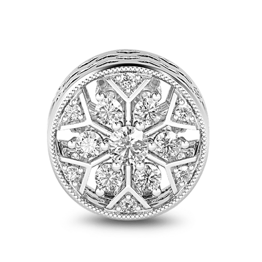Gnoce "Pure Love " Snowflake Charm Best Christmas Gift for her 925 Sterling Silver Hollow Bead Charm_1