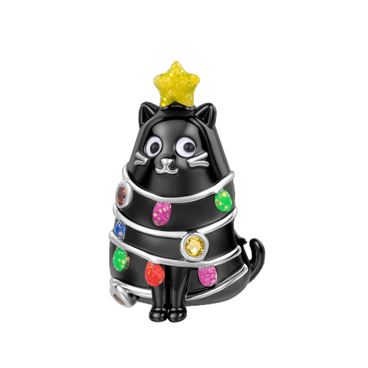 Gnoce Glow-in-the-Dark Black Cat Christmas Tree Beads_1