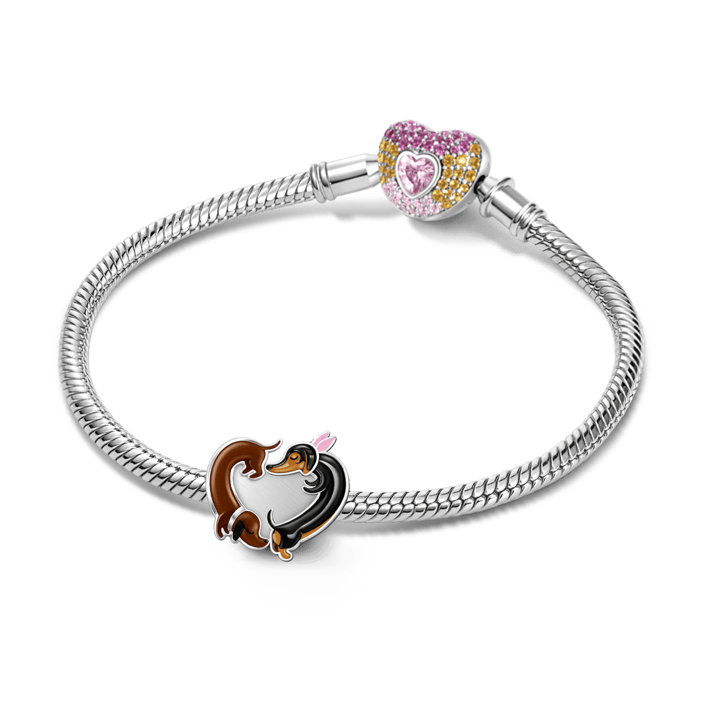 Gnoce Valentine's Day Dachshund Heart Photo Charm_2