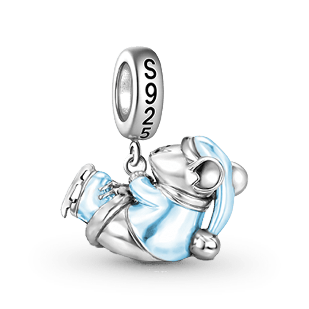 Gnoce Skating Little Mouse Pendant Dangle Charm_5