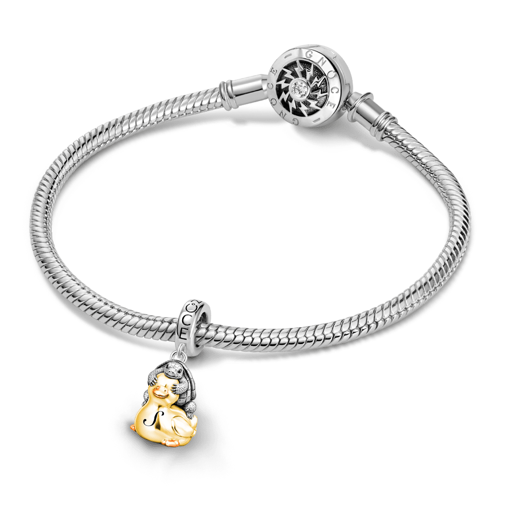 Gnoce Duck & Turtle Engravable Pendant Dangle Charm_3