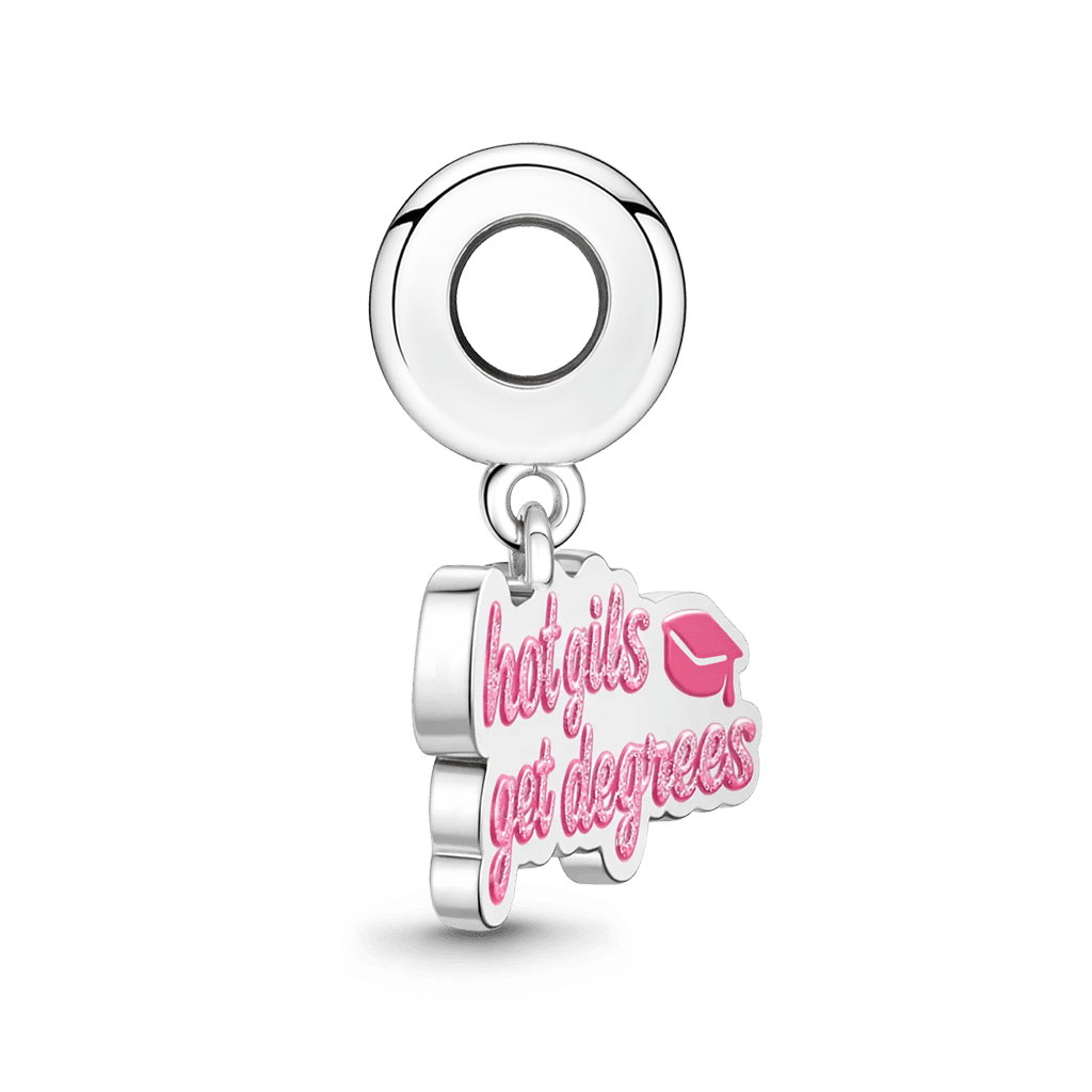 Gnoce Graduation 'hot girls get degrees'  Engravable Pendant Dangle Charm_5