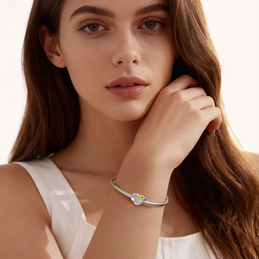 Gnoce Graduation Flower Heart Personalized Photo Charm_4