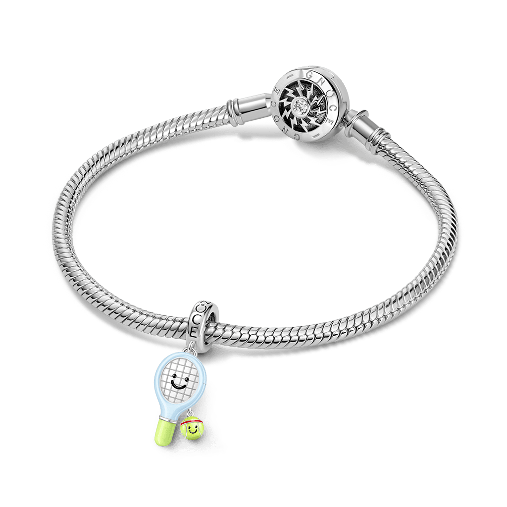 Gnoce Tennis Racket Pendant Dangle Charm_3