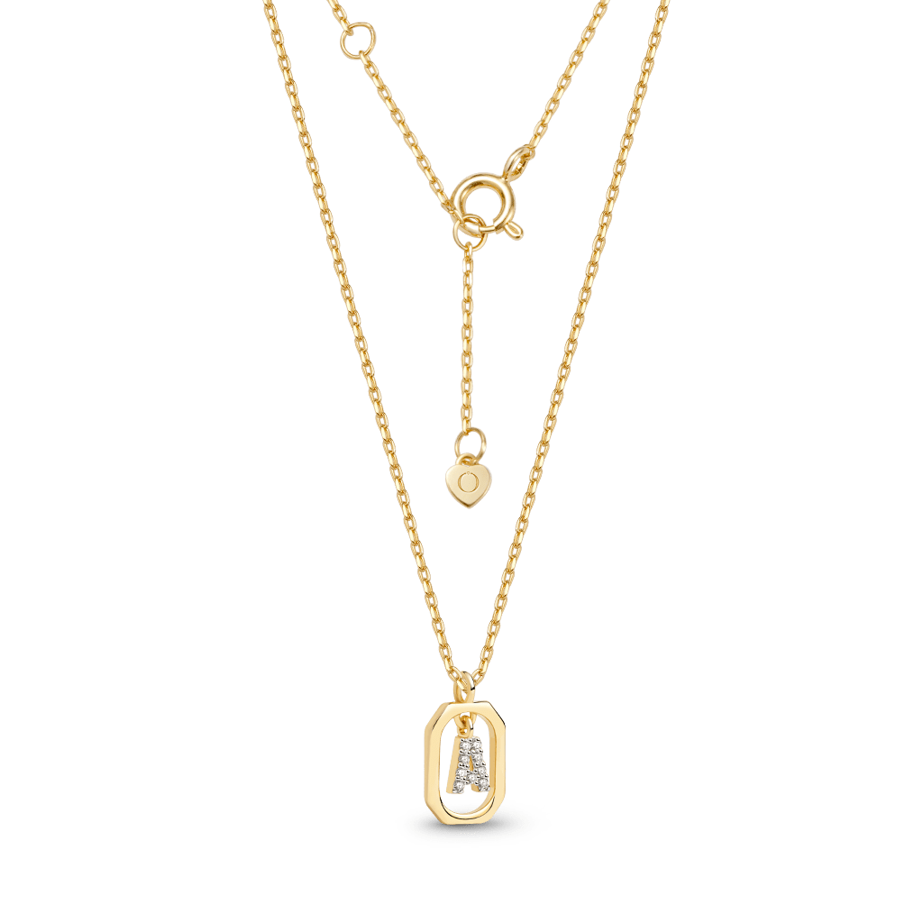 Gnoce Floating Initial Frame Pendant Necklace_4