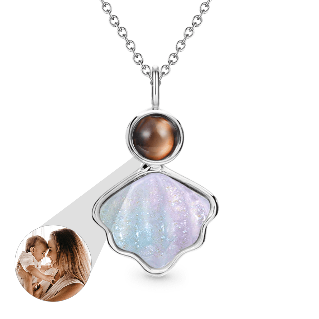 Gnoce Personalized Shell Necklace with Photo Pearl_5
