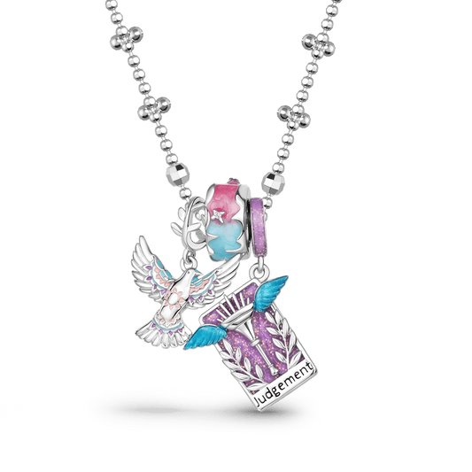 Gnoce Peace Dove and Judgement Tarot Pendant Necklace Set_1