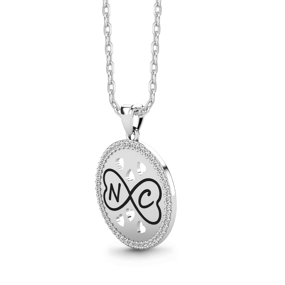 Gnoce Personalized Infinity Heart Initial Necklace with Birthstone Options_3