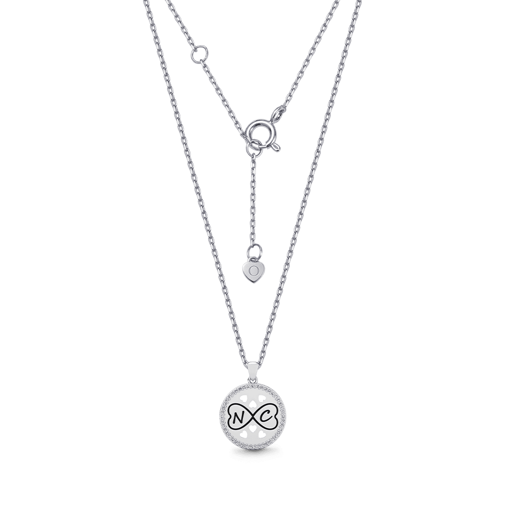Gnoce Personalized Infinity Heart Initial Necklace with Birthstone Options_4