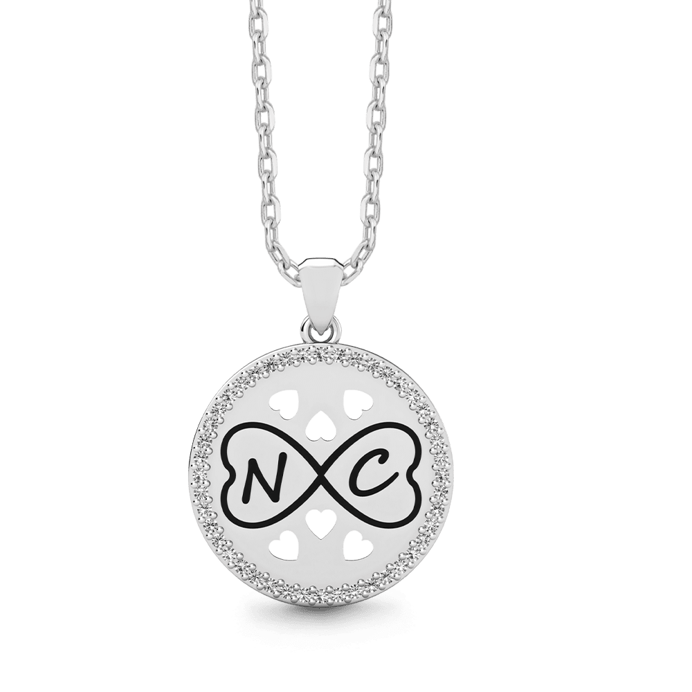 Gnoce Personalized Infinity Heart Initial Necklace with Birthstone Options_5