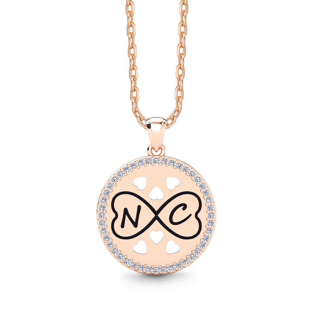 Gnoce Personalized Infinity Heart Initial Necklace with Birthstone Options_6