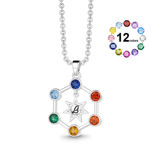 Gnoce Custom Hexagram Birthstone Necklace_1