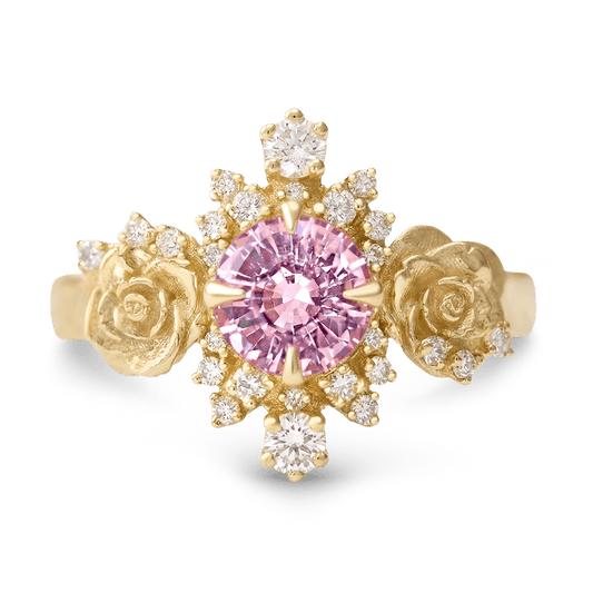 Gnoce Nature-Inspired Rose Round-Cut Engagement Ring_1