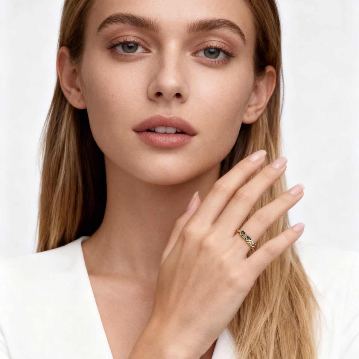 Gnoce Wave Triangle-Cut Band Ring_3