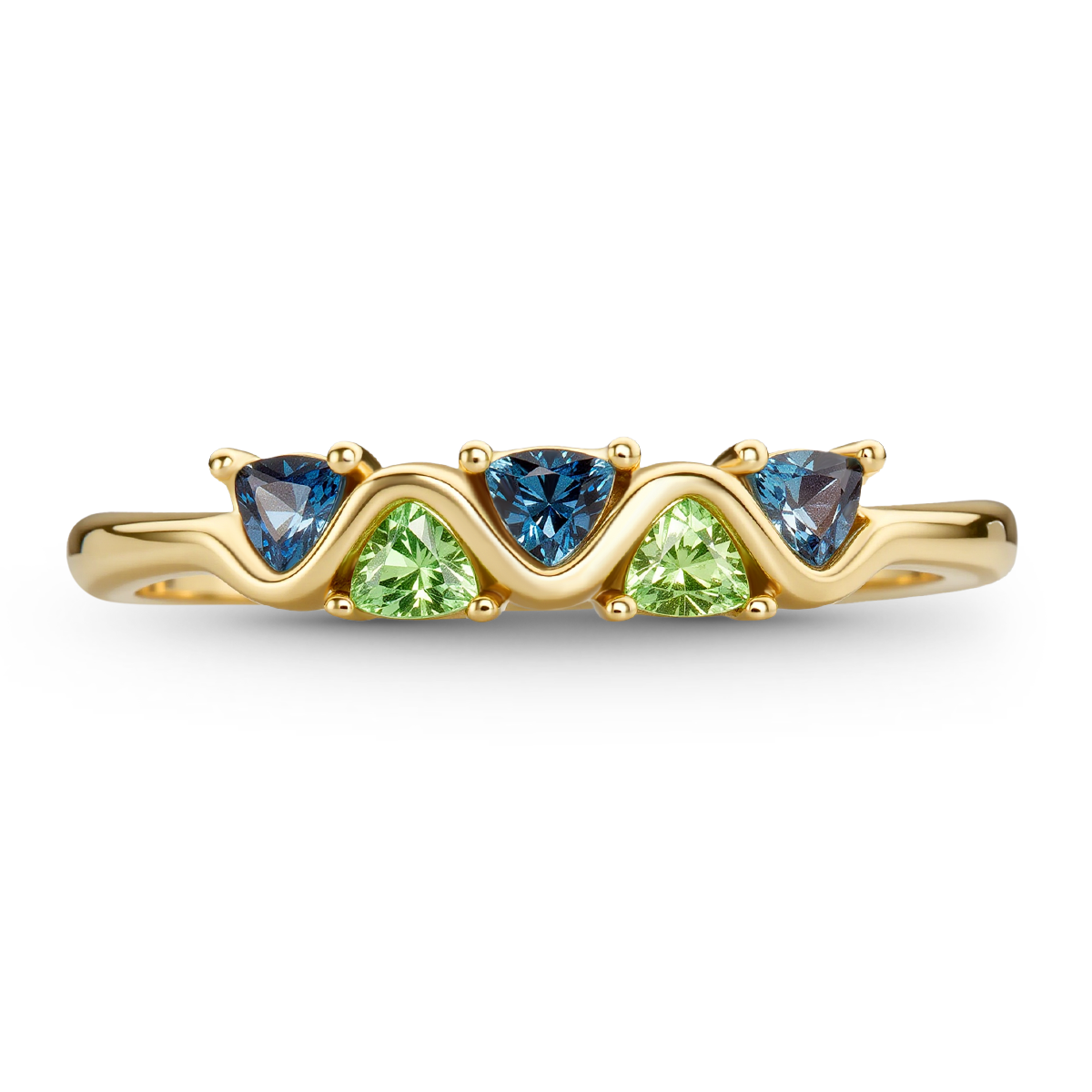 Gnoce Wave Triangle-Cut Band Ring_1