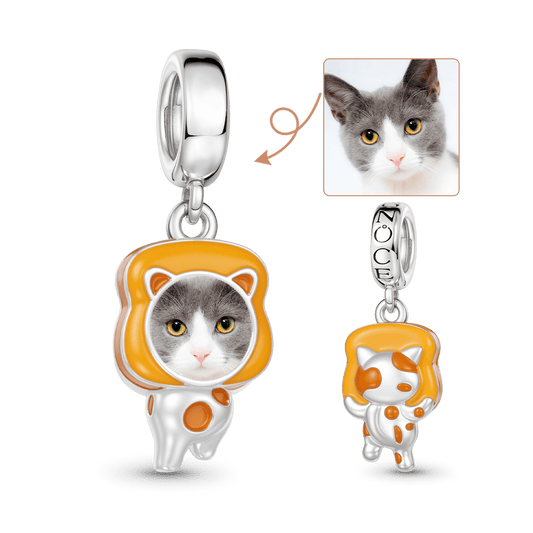 Gnoce Cat Personalized Loving Pet Photo Pendant Dangle Charm_1